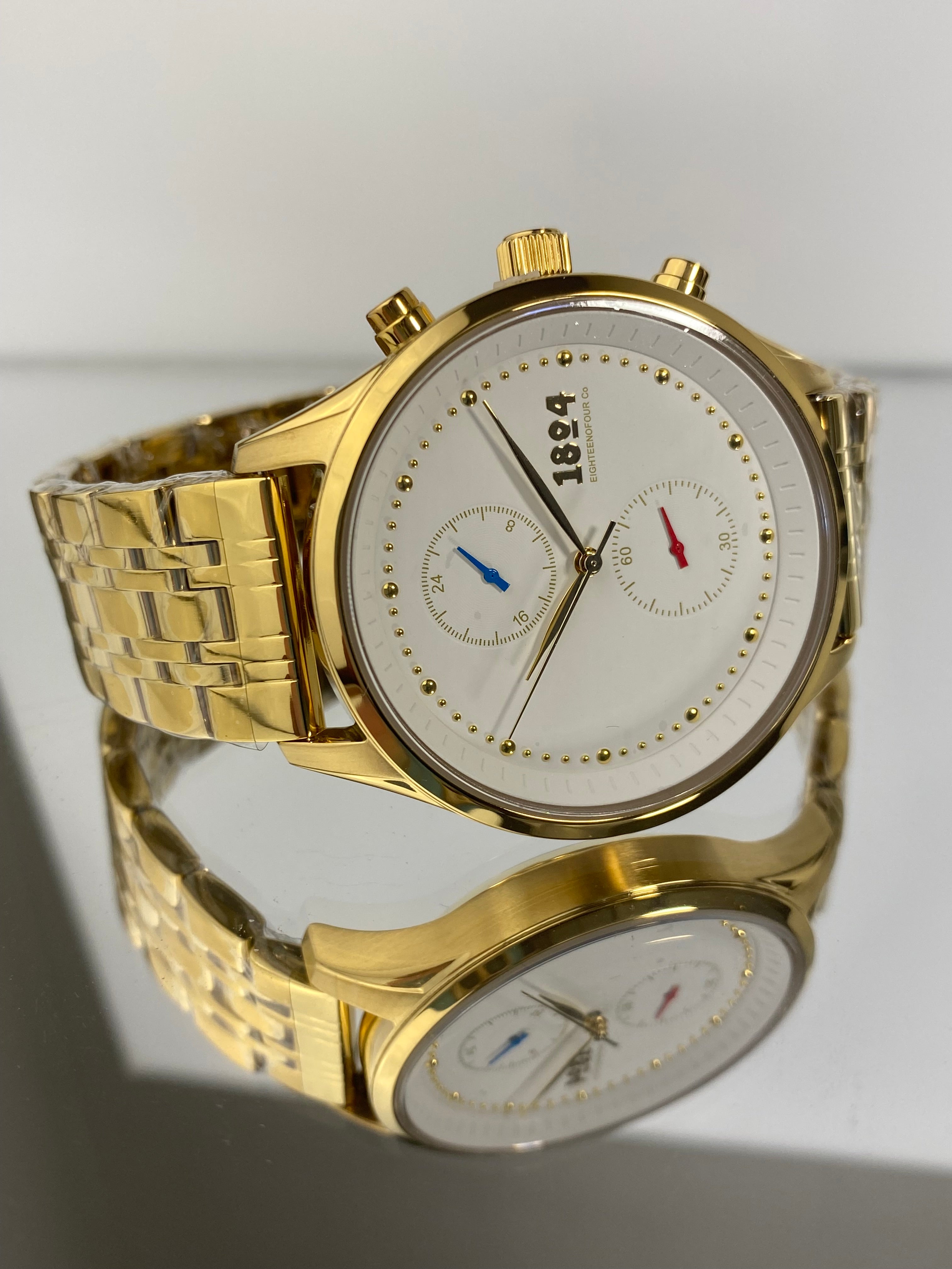 EighteenOFourCo Gold and White Premiere Chronograph