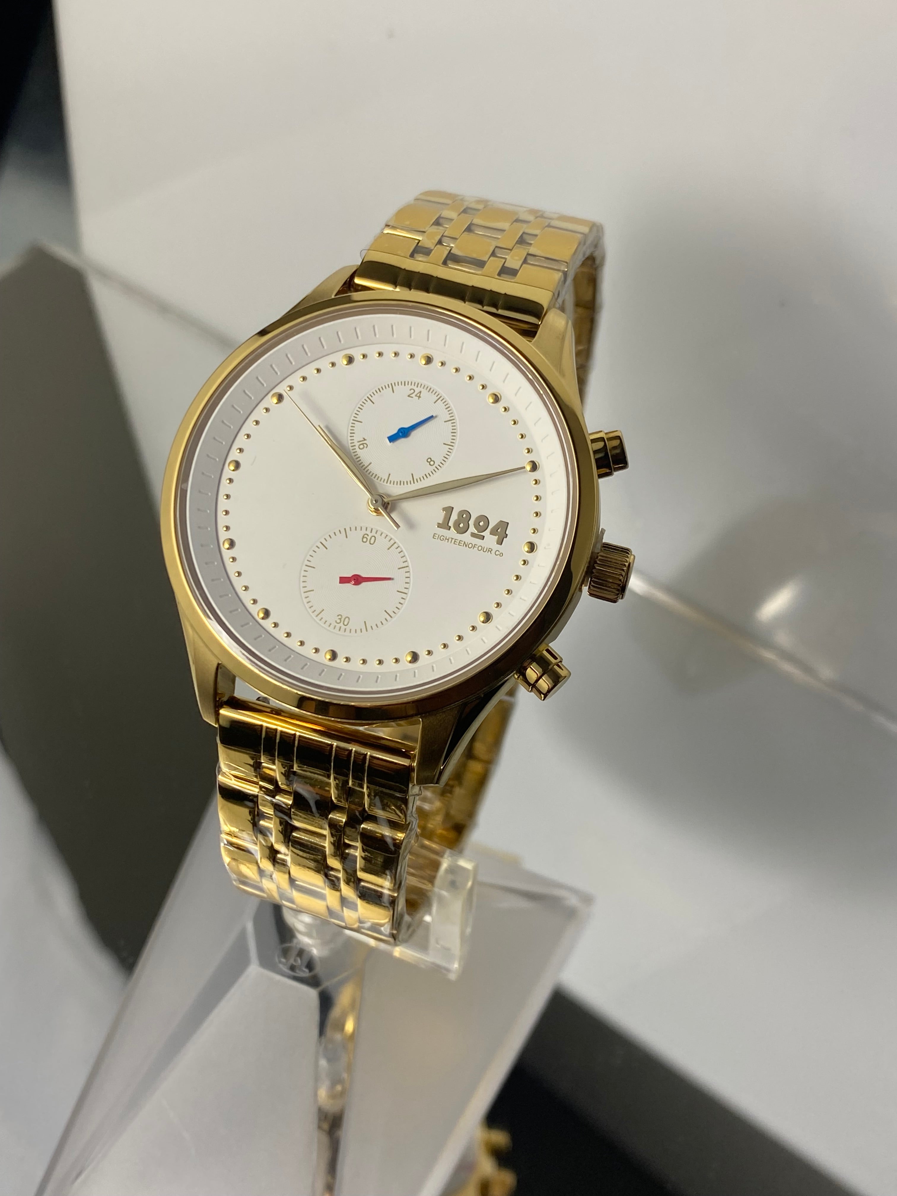 EighteenOFourCo Gold and White Premiere Chronograph